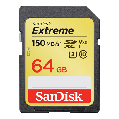 Extreme SDXC 64GB 150MB/s V30 UHS-I U3